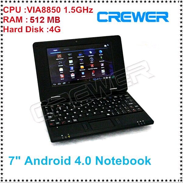 New Mini 7 VIA8850 Android 4 1 Wifi Netbook Notebook Laptop 512MB 4GB 1 5GHz Webcam