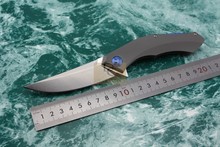 Shirogorov poluchetkiy Flipper Bearing washer D2 Brushed Blade TC4 titanium Handle Outdoors Survival Tactical folding knife