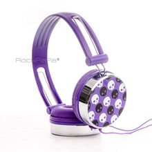 Rockpapa Purple Over Ear Skull DJ Headphones Headsets Earphones for Boys Kids Girls Childs Teens Adult innoTab 1 2 3s / MP3 MP4