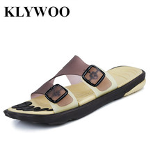 Sandals Men Fashion New Brand Buckle Mens Flip Flop Sandals Casual Slippers Brown Summer Beach Sandals Men Shoes Breathable