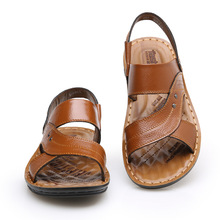 Mens Leather Sandals 2016 Fashion Casual Slippers Men Sandals summer shoes Beach slides Open toe Leather Slipper sandalias WZ002