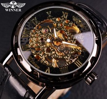Mens Mechanical Skeleton Watch Men Wristwatch Retro Male Clock Marcas De Relogios Montre Steampunk Wristwatch Hand Wind Watch