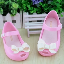 13 17cm Summer Mini Melissa Shoes Bow Princess Jelly kids Sandals Children Beach Shoes Cute Cat