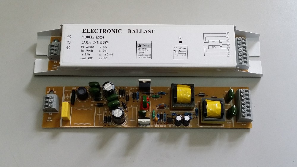 220V electronic ballast 55w 58w 2x55W and 2x58W T8 electronic ballast for fluorescent lamp ac