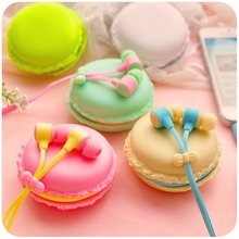 2015 bests 3.5mm in-ear macaroon headphones earphones Headset with earphone case &Mic For Xiaomi Samsung Sony Apple iphone phone