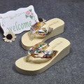Shoes Woman Sandals Sapato Feminino Sandalias Mujer Women Wedges Bohemia 2016 Summer Fringe Platform Beach Strappy