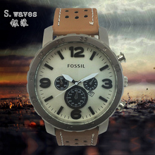 Nueva s.wav es Reloj de pulsera de cuarzo fecha DZ hombre de cuero fossiler moda Casual ejército inoxidable mesa Masculino Relogio del Reloj