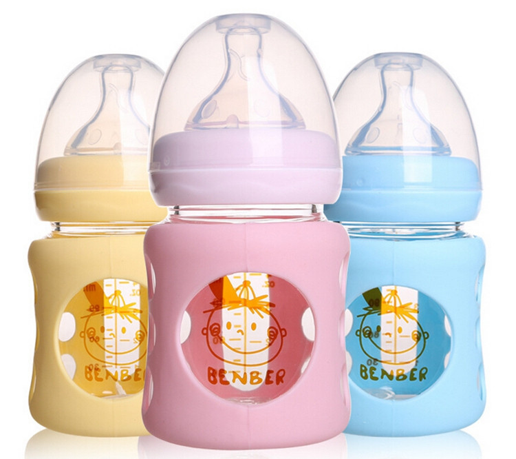 Thermostability Glass Baby Milk Bottle With Wide Mouth Nuk Baby Feeding Bottle 120ml Small Feeder Kit Mamadeiras Nuk For Kids (12)