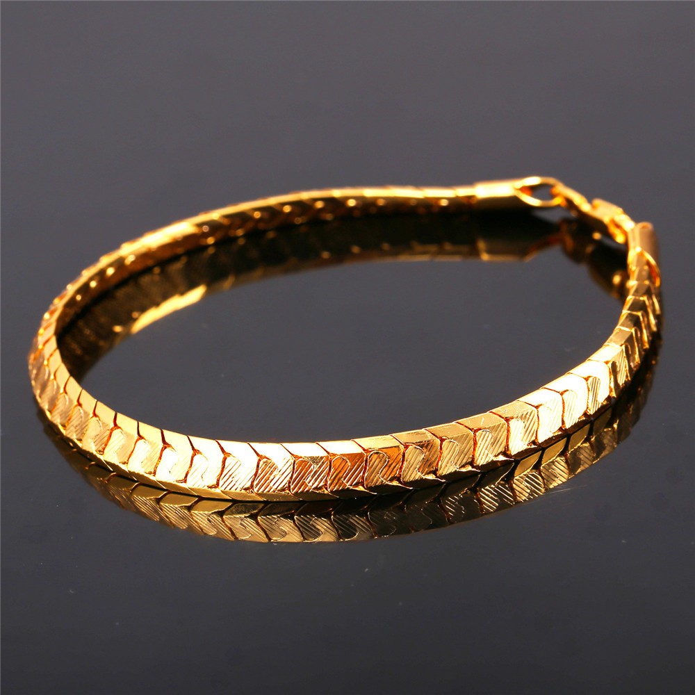 U7 Scale Chain Bracelets For Men Jewelry 18k Real Gold/Platinum Plated Mens Bracelets 2016 ...