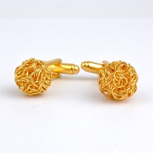 New Charm Accessories Golden or Silver Simple Twisted Ball Mens Shirt Cufflinks Laser Plating Cuff link Gift Cuff Button gemelos