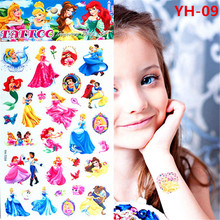 Princess Cinderella Girl Story Children Waterproof Temporary Tattoo Stickers Kids Toys fairy tales Tattoos Body Arm