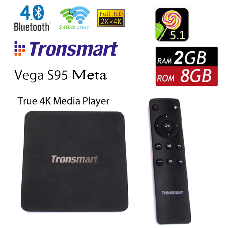 Original Tronsmart Vega S95 Meta Android 5.1 TV Box 2G 8G Amlogic S905 Quad Core Dual Wifi Bluetooth Kodi 4K*2K Media Player New
