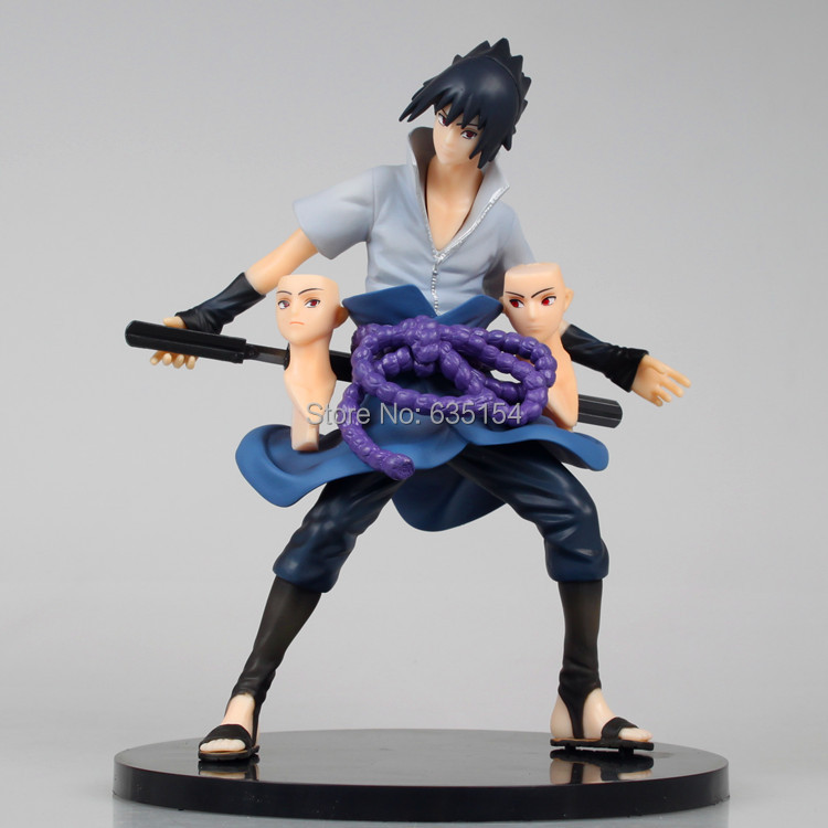 Wholesale 3 pcs/pack Japan Cartoon Action Figure Toys Naruto Uchiha Sasuke PVC 21CM Action Figure Model Toy -Free Shipping