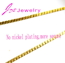 Collares 2015 Cuban gold chains necklaces Flat herringbone Chain Necklace women cheap mens gold chains necklaces
