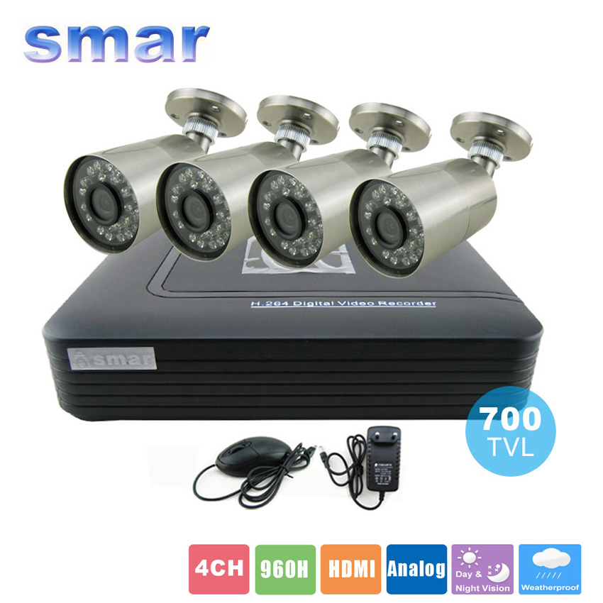 CCTV 4CH FULL 960H Realtime P2P HDMI H. 264 DVR Video Surveillance System CMOS 700TVL Waterproof Outdoor Security IR Camera Kit CCTV 4CH FULL 960H Realtime P2P HDMI H. 264 DVR Video Surveillance System CMOS 700TVL Waterproof Outdoor Security IR Camera Kit