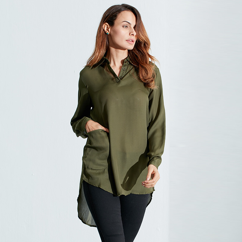 Zanzea Blusas Femininas 2018 Sexy Women See Through Chiffon Shirts Long Sleeve Pocket Casual Blouse Tops Plus Size XS-6XL aeProduct.getSubject()