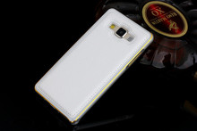 2015 New Arrival Aluminum Lichee pattern leather Case For Samsung Galaxy A3 Cell Phone Hard Case