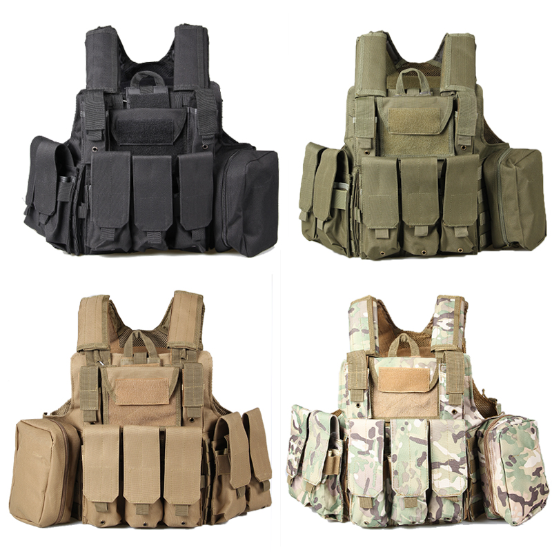 Molle CIRAS Tactical Vest Airsoft Paintball Combat Vest W/Magazine Pouch+Utility Bag Releasable Armor Carrier Vest ACU/Woodland