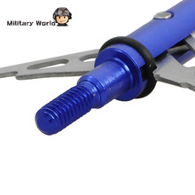 6pcs lot Outdoor Archery Sports 2 Blade 100 Grain Arrowhead Military Hunting Steel Arrow Tip Broadheads