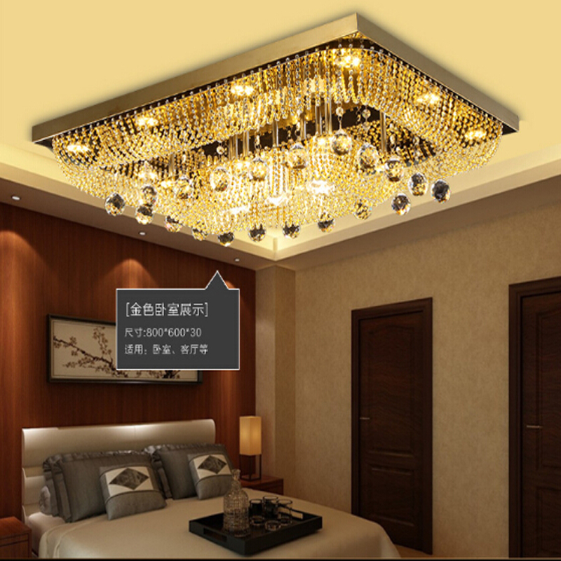 Compra moderno rectangular araña de cristal online al por mayor de