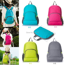 Free Shipping 1piece The portable Zipper Soild Nylon Daily Traveling Backpacks Shoulder bags Folding bag