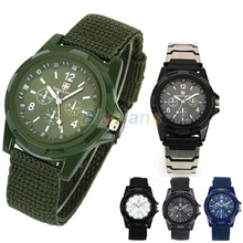 New Solider Military Army Men’s Sport Style Canvas Belt Luminous Quartz Wrist Watch 4 Colors