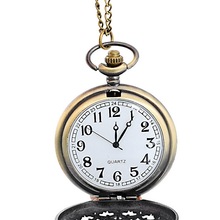 Mechanical 1PC Classic Vintage New Bronze Tone Necklace Watch Pocket Watch Battery Hollow