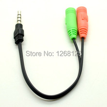 Free Shipping 3.5mm PC Headphone to Smartphone Adapter Dual Female to Male Splitter Cable Cord Y721 f3won4