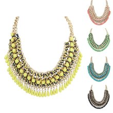 2015 New Fashion Bohemia Knitting Necklace Choker Collar Necklace Fine Jewerly For Women Necklace
