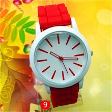 2015 fashion Classic Geneva Silicone quartz Watch women dress watch Silicone Jelly watches Casual wristwatch relogio