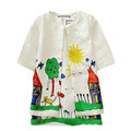2016 kimocat Girls Set Children Clothing Spring Brand Girls Tracksuit Kids Clothes Graffiti Print Girl Clothing