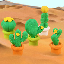 New Cactus Erasers Novelty Cartoon Simulation cacti Mini Eraser Rubber school Office accessories and Study Eraser/kids Gift 737