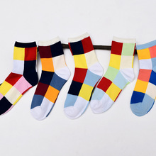 1 Pair New women’s colorful plaid socks cute lovely spring summer socks free shipping