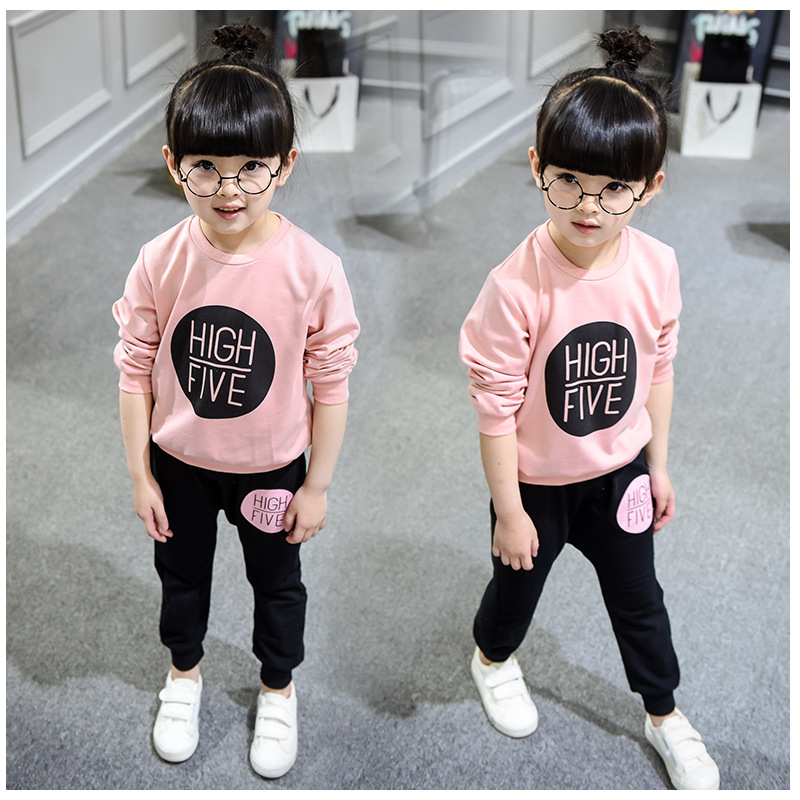 2016 New Arrival Kids Spring Autumn Fashion O neck Long Sleeve Cotton Fleece font b Girls