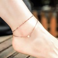 Bracelet Foot Vintage Design Hearts Pendant Rose Gold Plated Anklet Beads Stainless Steel Ankle Bracelet Jewelry