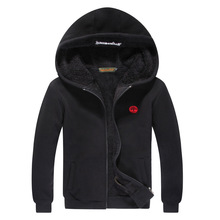 Mens Fleece Zip Hoodie Winter Long Sleeve Thick Warm Outerwear High Quality 2016 Mens Designer Sweatshirt Black/gray