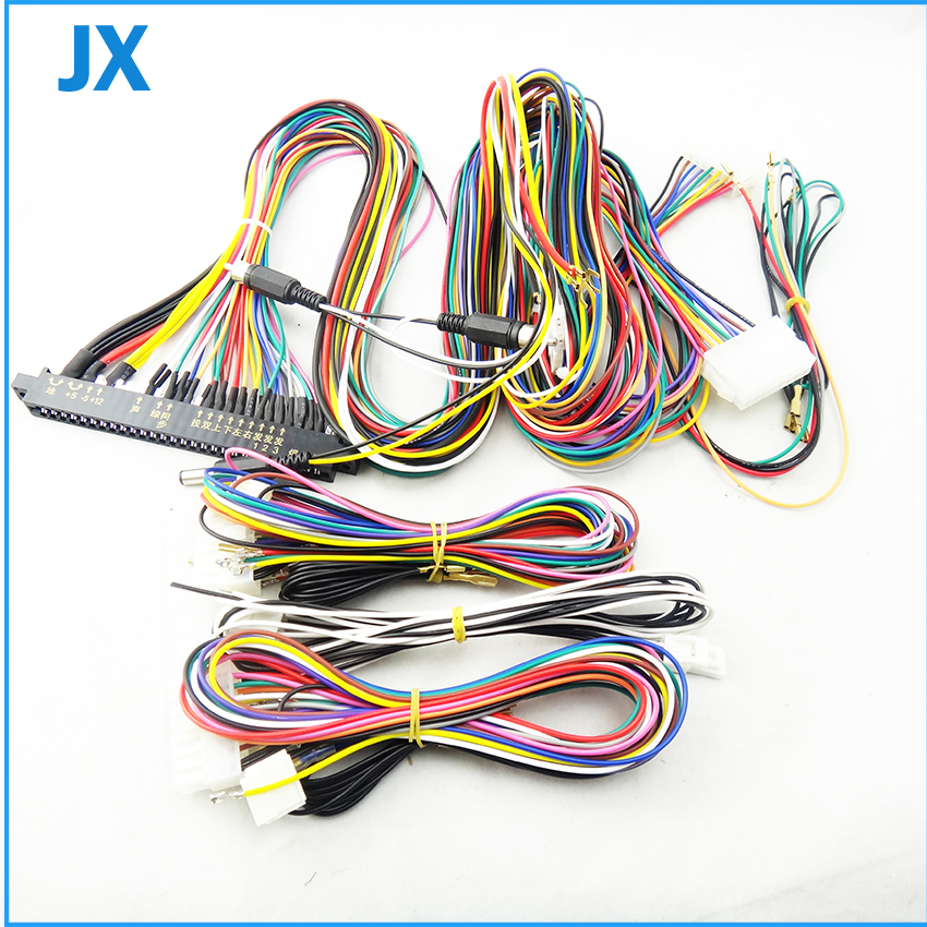 LCD Jamma Harness 28 pin with 6,8 buttons wires for arcade game machine/cabinet accessories 8 action button wire connect speaker