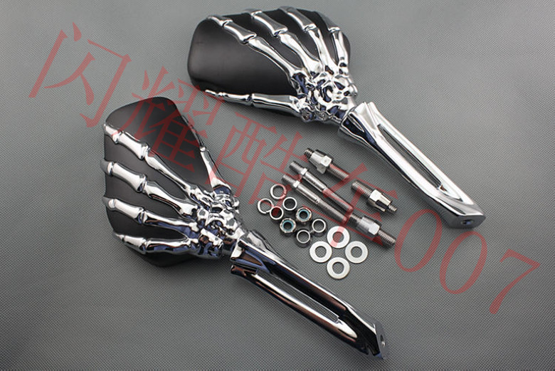 Фотография After inverted mirror motorcycle accessories conversion vehicles into the rearview mirror car mirror skull gripper