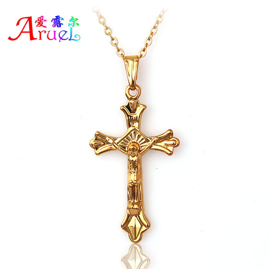 christian jewelry bijuteria jesus ouro 18k gold christian cross font b crucifix b font font b
