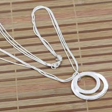 N056 925 sterling silver Necklace, 925 silver Pendant fashion jewelry  Double O Necklace / chpakywa