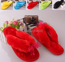 Hot selling Spring Summer Soft Sole Home Bowknot Cotton Plush Slippers Women Indoor Floor Slippers Flat Shoes Free Shipping