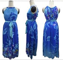 M-7XL high quality 2016 new bohemian style plus size round neck sleeveless sexy elegant big swing printing dress