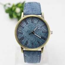 2016 Fashion Geneva Roman Numeral Women Watches Trendy Cowboy Style Men Quartz Watch Generous Fashion Casual Wristwatch Relogio