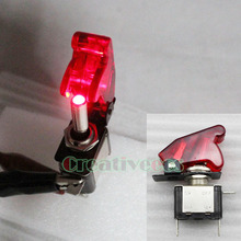 One Illuminated Switch SPST 12V 20A Car LED Light ON OFF Toggle Switch 6Colors Red Color