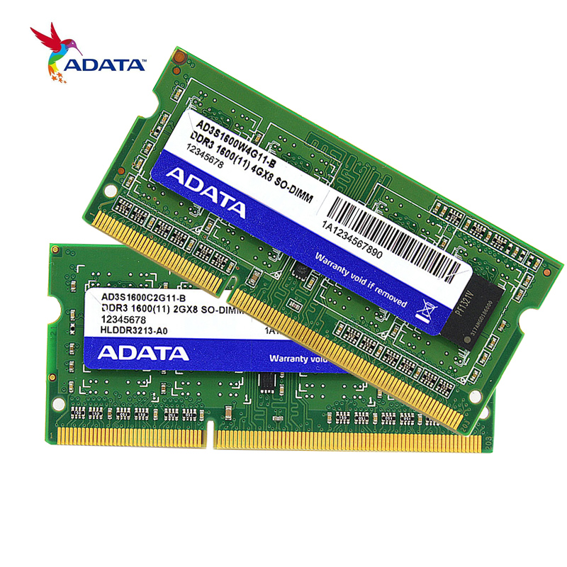 Гаджет  100% Original ADATA Laptop Notebook Memory RAM 2GB 4GB DDR3L 1600MHz 204 Pin -Authorization Seller None Компьютер & сеть