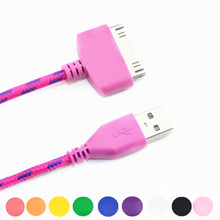 1M Braided 30 pin Data Sync Charging USB Cable Charger Accessories For iPhone 4 4S 3G Touch 4 Nano