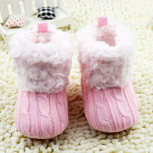 Winter Children Newborn Baby Boots Crochet Knit Fleece Toddler Girl Wool Snow Crib Shoes