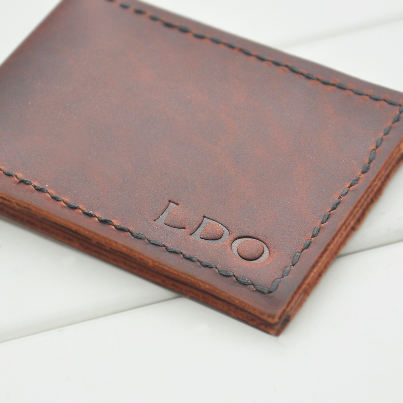 Custom Engraved Monogrammed Wallet Personalized Bifold Leather Wallet Wedding Gift Mens Leather ...