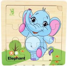 Wood child puzzle jigsaw puzzle 9 pieces of wooden baby animals 0 1 2 3 year