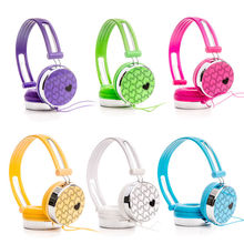 Rockpapa Love Heart Pattern Overhead DJ Styles Headphones Headset for Kids Childs Boys Girls Teens Adult for iPod iPad iPhone